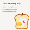 Load image into Gallery viewer, Feature highlights of toast duck bug repellent charm