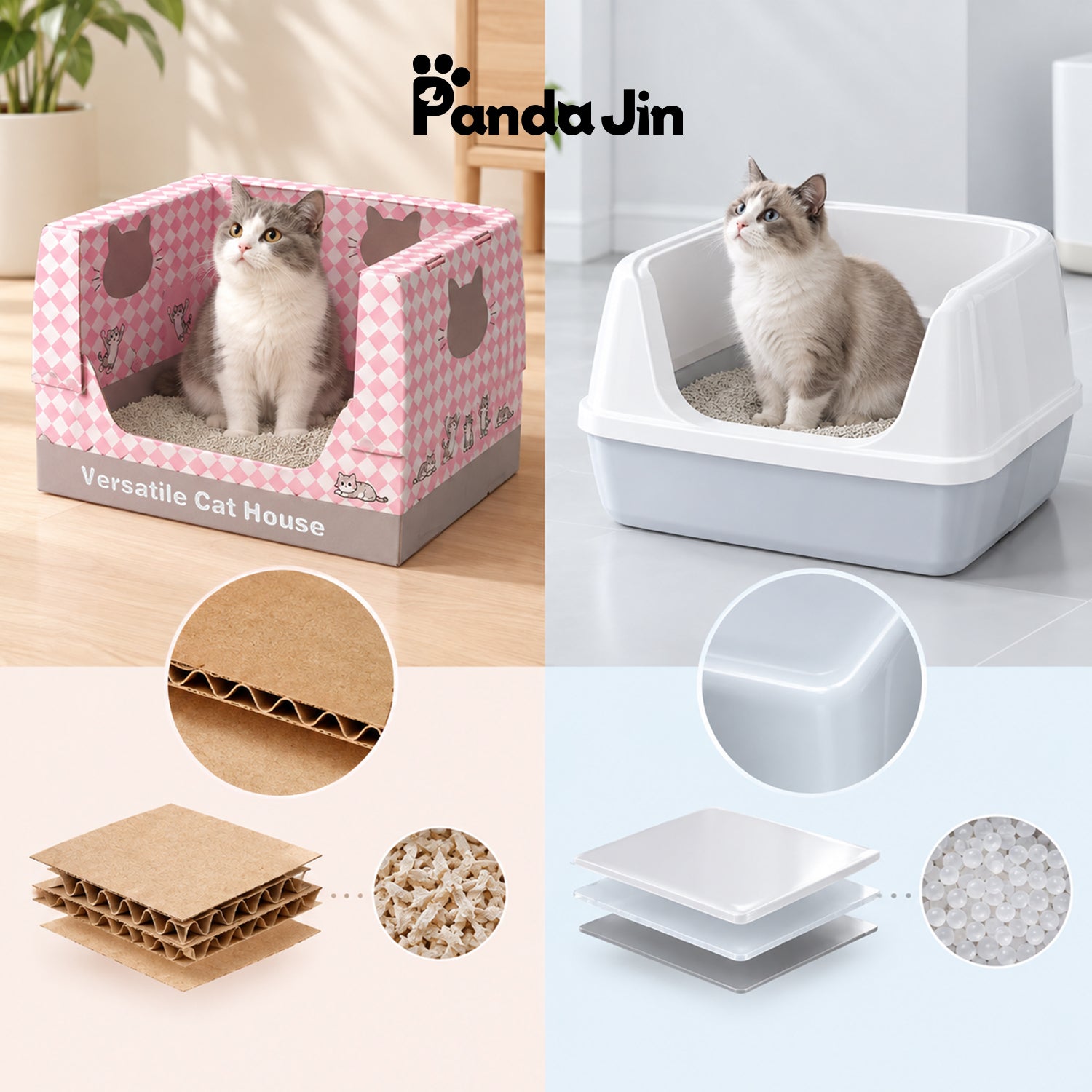 Cardboard vs Plastic Disposable Litter Boxes: Material Comparison