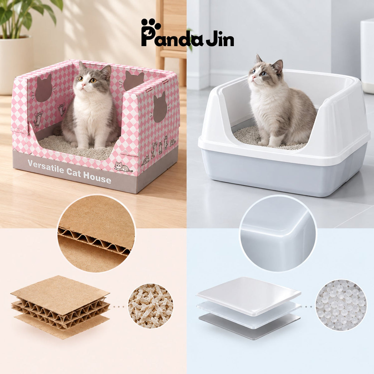 Cardboard vs Plastic Disposable Litter Boxes: Material Comparison