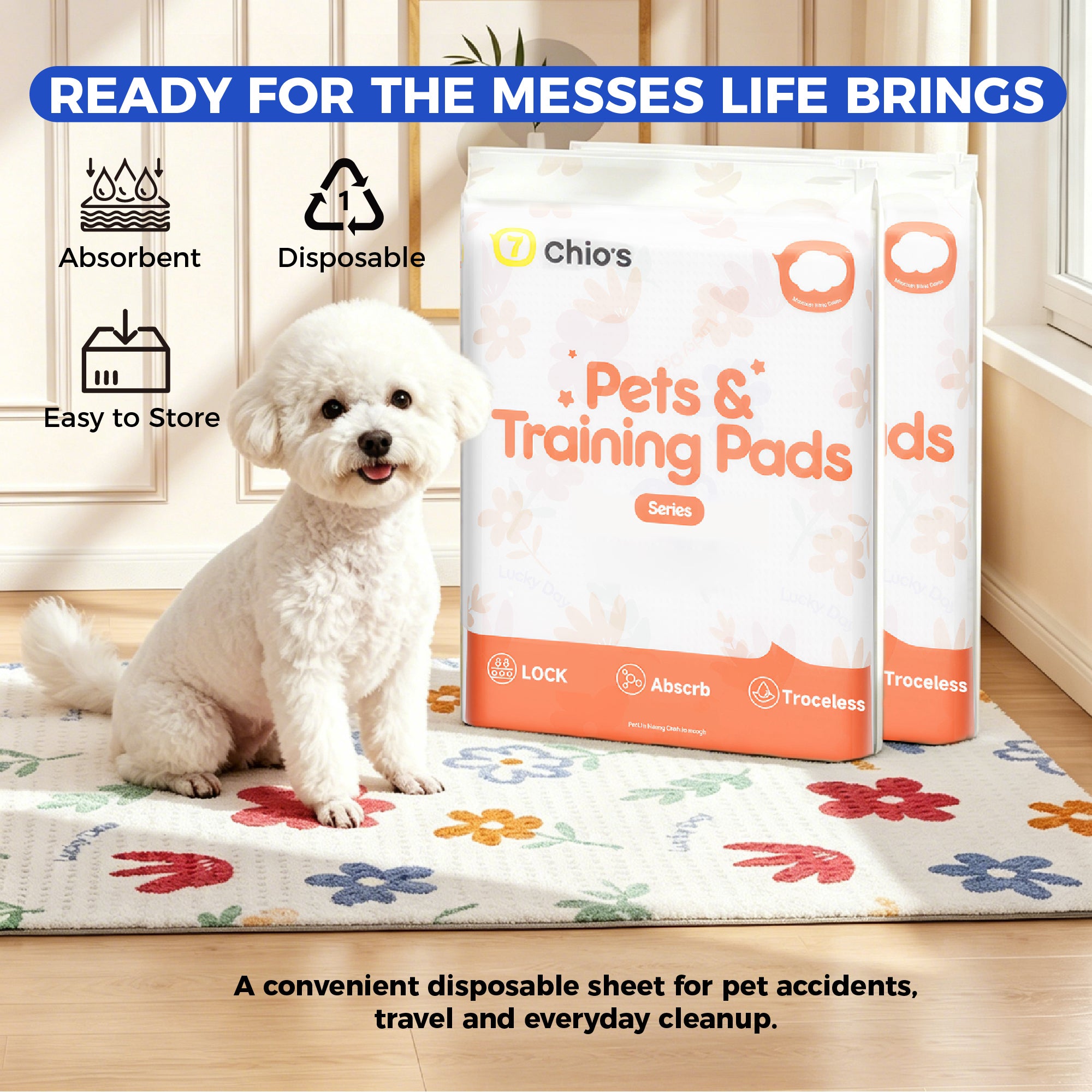 Ultra-Absorbent Disposable Pee Pads for Dogs & Cats