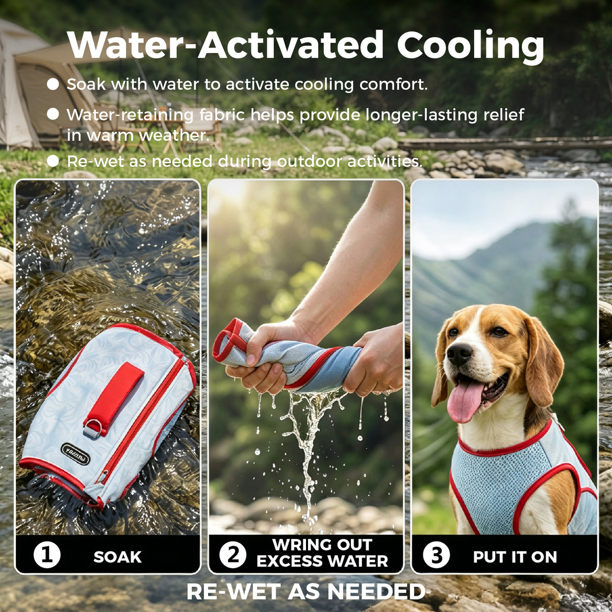 Adjustable Water-Activated Cooling Vest for Dogs