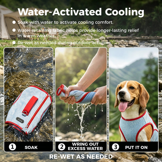 Adjustable Water-Activated Cooling Vest for Dogs