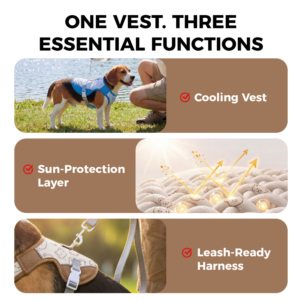 Adjustable Water-Activated Cooling Vest for Dogs