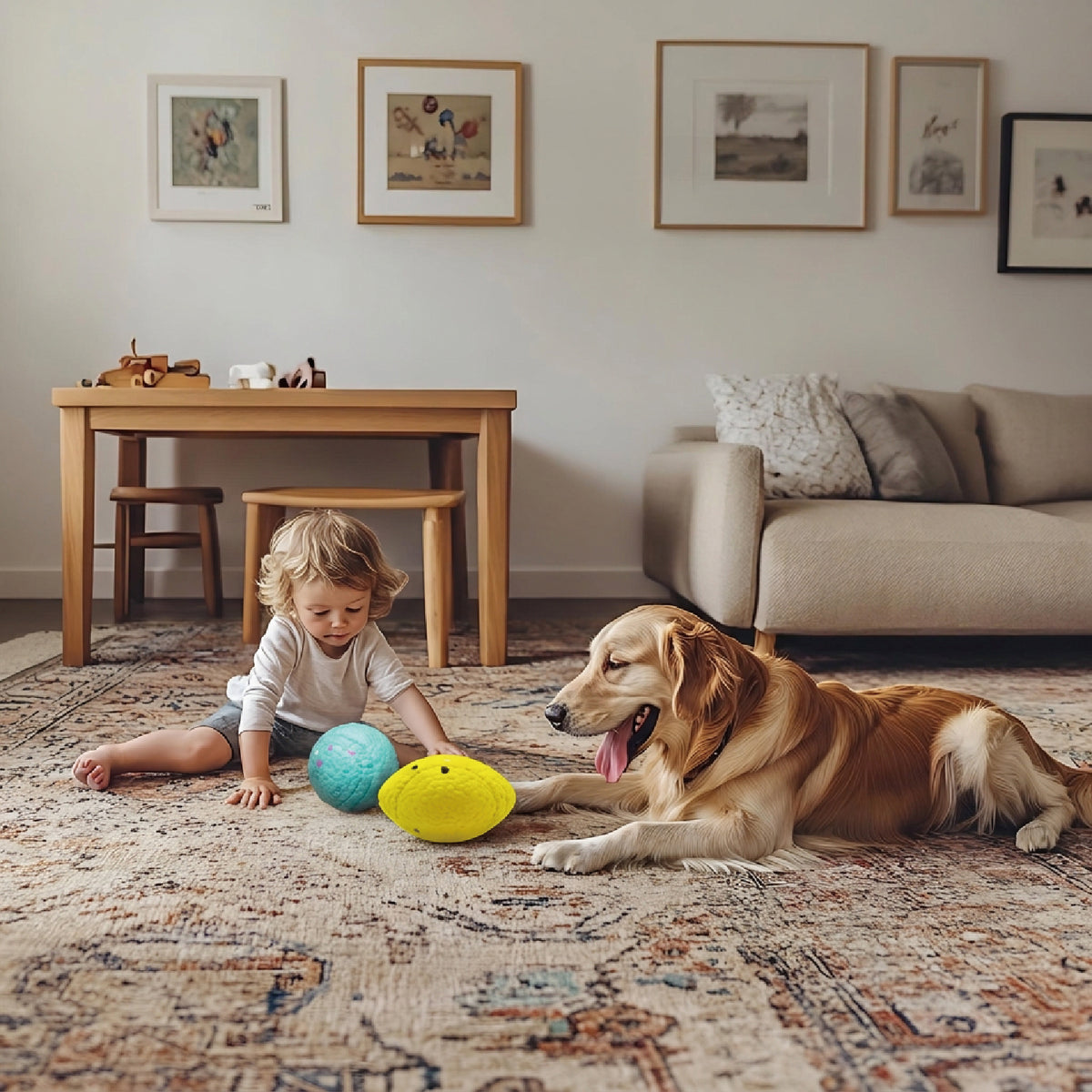 Durable Dog Chew Toys Set | Natural Rubber Teething Ball for Aggressive Chewers