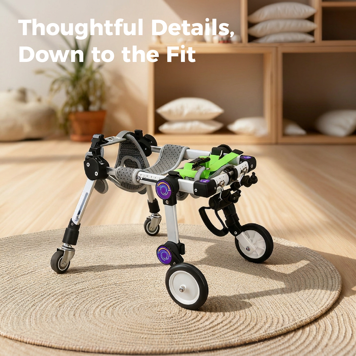 Adjustable Full-Support Dog Wheelchair for small Dogs