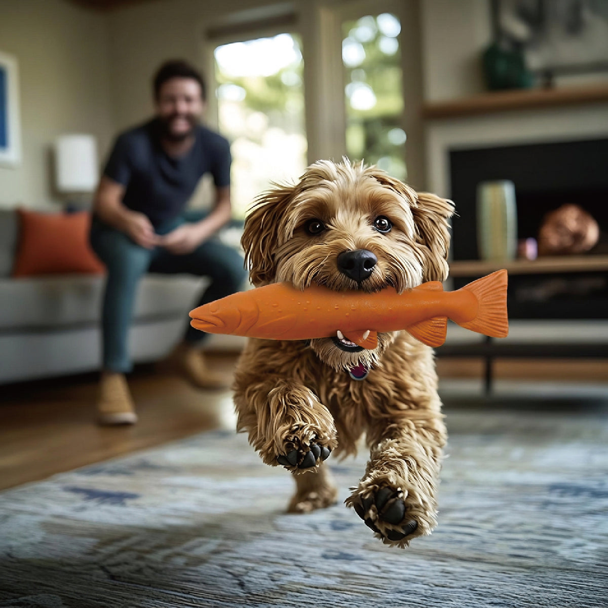 Natural Pine Wood Dog Chew Toys | Antler & Fish Shaped Durable Chew Sticks