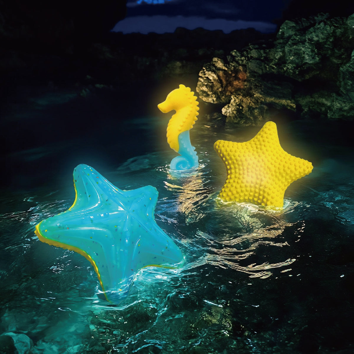 Ocean Glow Dog Toys | Floating Squeaky Fetch Toys for Water Play