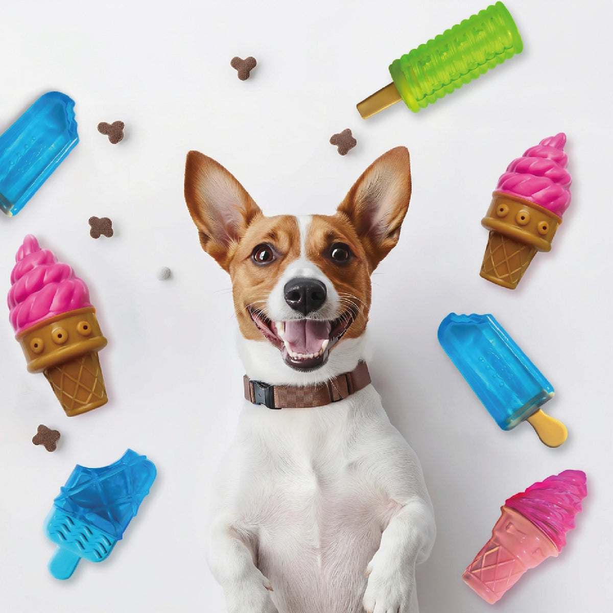 Ice Cream Dog Chew Toys | Summer Cooling Rubber Teething Toy