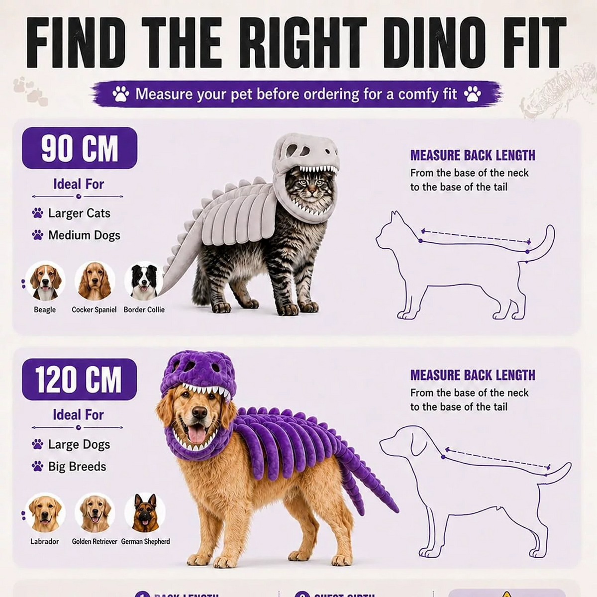 Dark Dinosaur Skeleton Pet Costume
