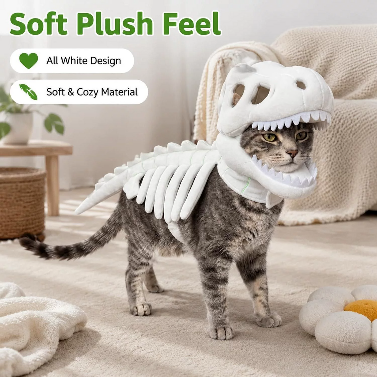 Dark Dinosaur Skeleton Pet Costume