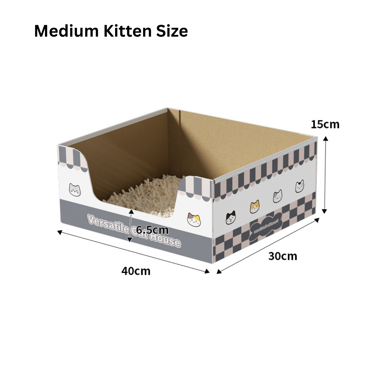 Disposable Litter Box (Box Only) – 5 Sizes for Kittens to Large Cats