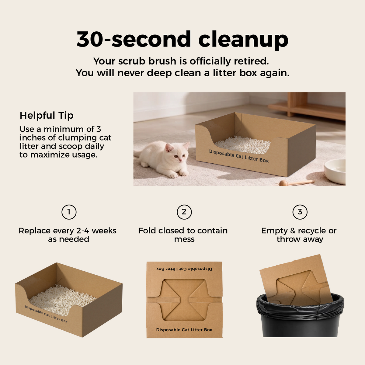 PANDAJIN Disposable Litter Box (Box Only)