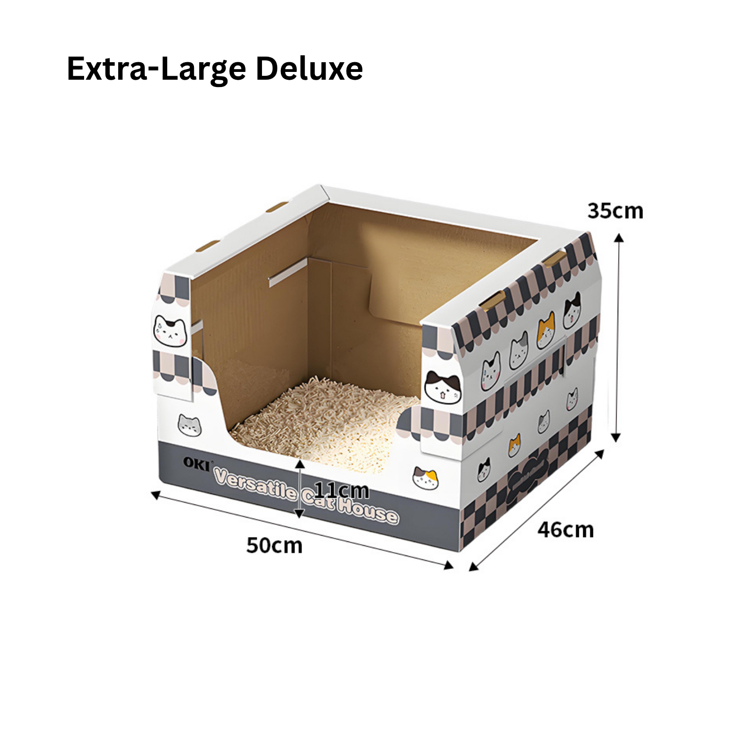 Disposable Litter Box (Box Only) – 5 Sizes for Kittens to Large Cats