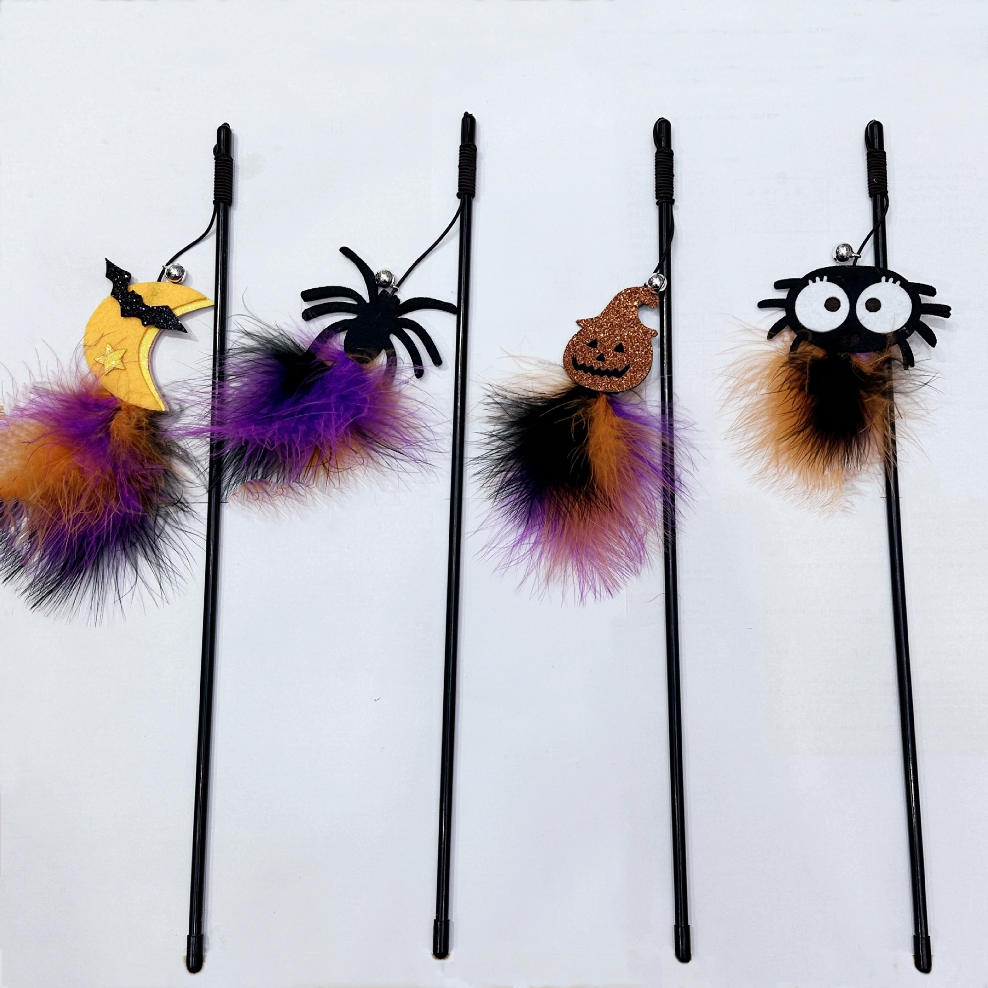 Halloween Feather Teaser Wand Toy for Cats