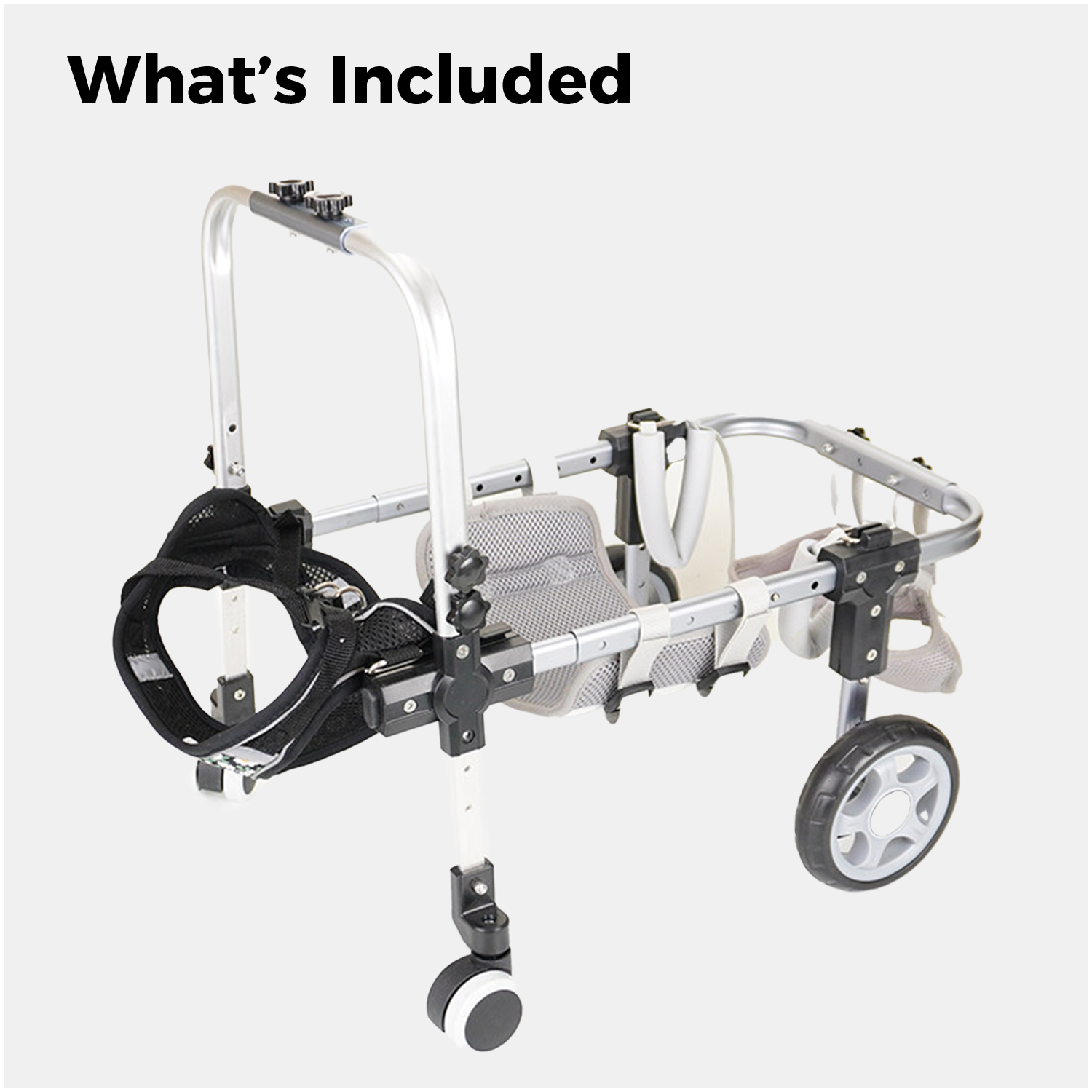 Adjustable 4/2-Wheel Full-Support Dog Wheelchair for Small Dogs