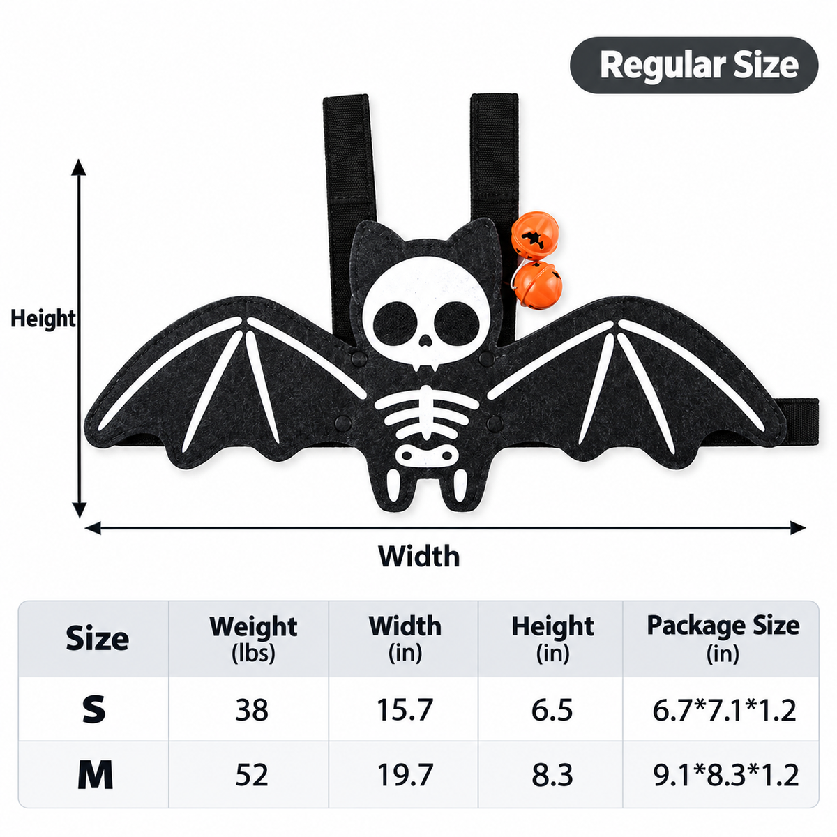 Halloween Bat Costume for Cats & Dogs
