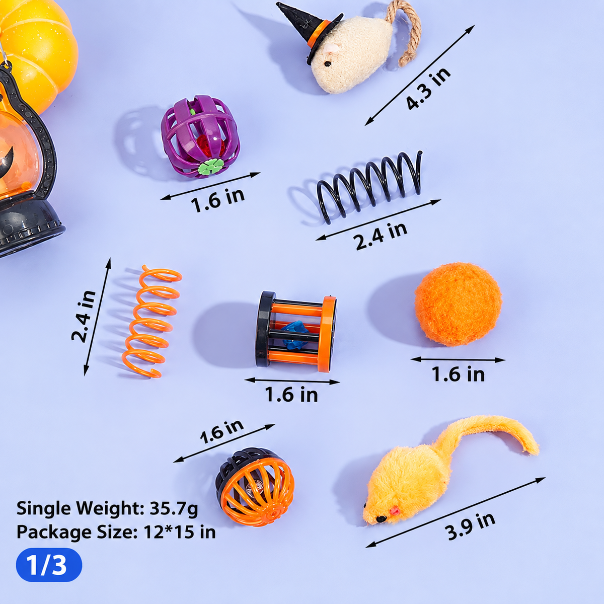 Halloween Pumpkin Cat Toy Set – Fun & Interactive
