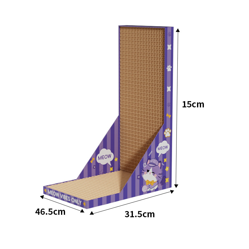 Eco-Friendly Biodegradable L-Shaped Cardboard Cat Scratcher