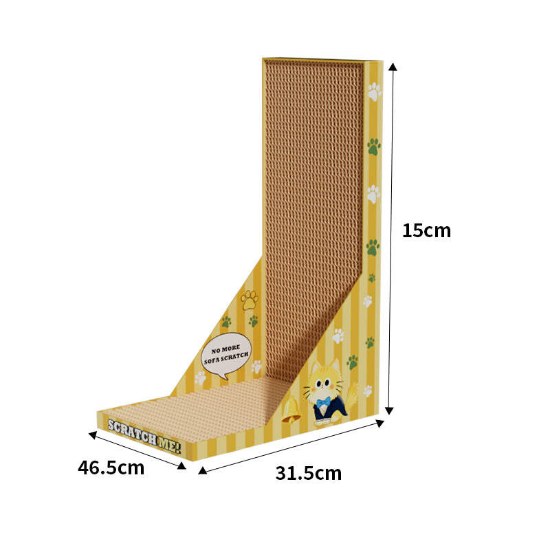 Eco-Friendly Biodegradable L-Shaped Cardboard Cat Scratcher