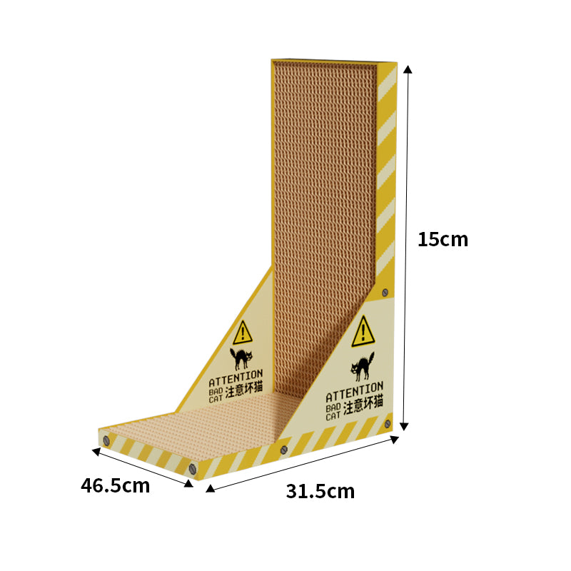 Eco-Friendly Biodegradable L-Shaped Cardboard Cat Scratcher