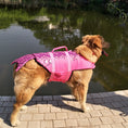 Load image into Gallery viewer, Mermaid Dog Life Jacket, Adjustable Dog Swimming Vest with Reflective Scales
