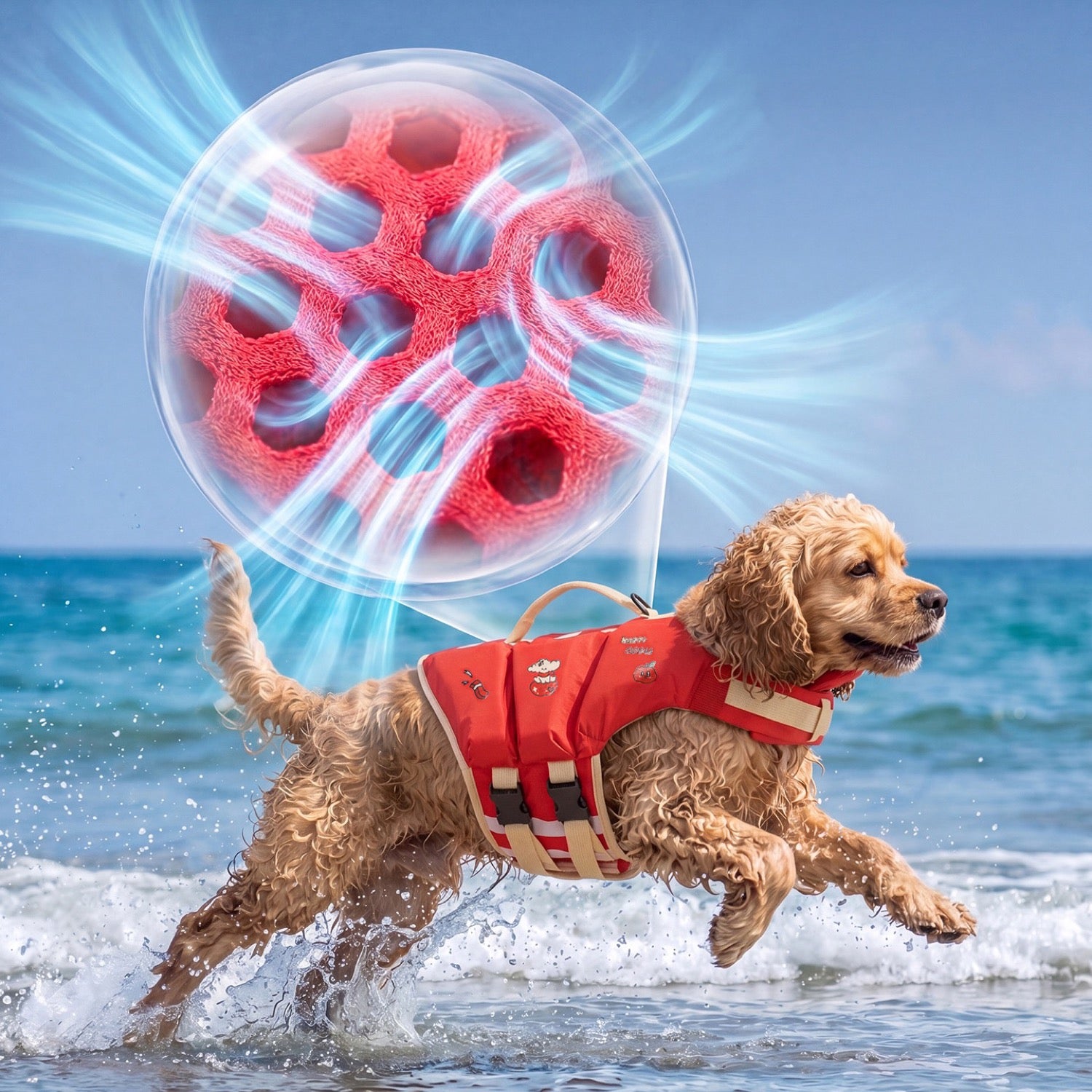 High-Buoyancy Dog Life Jacket with Rescue Handle