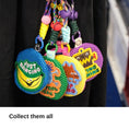 Load image into Gallery viewer, Collection of embroidered mesh pouch keychains
