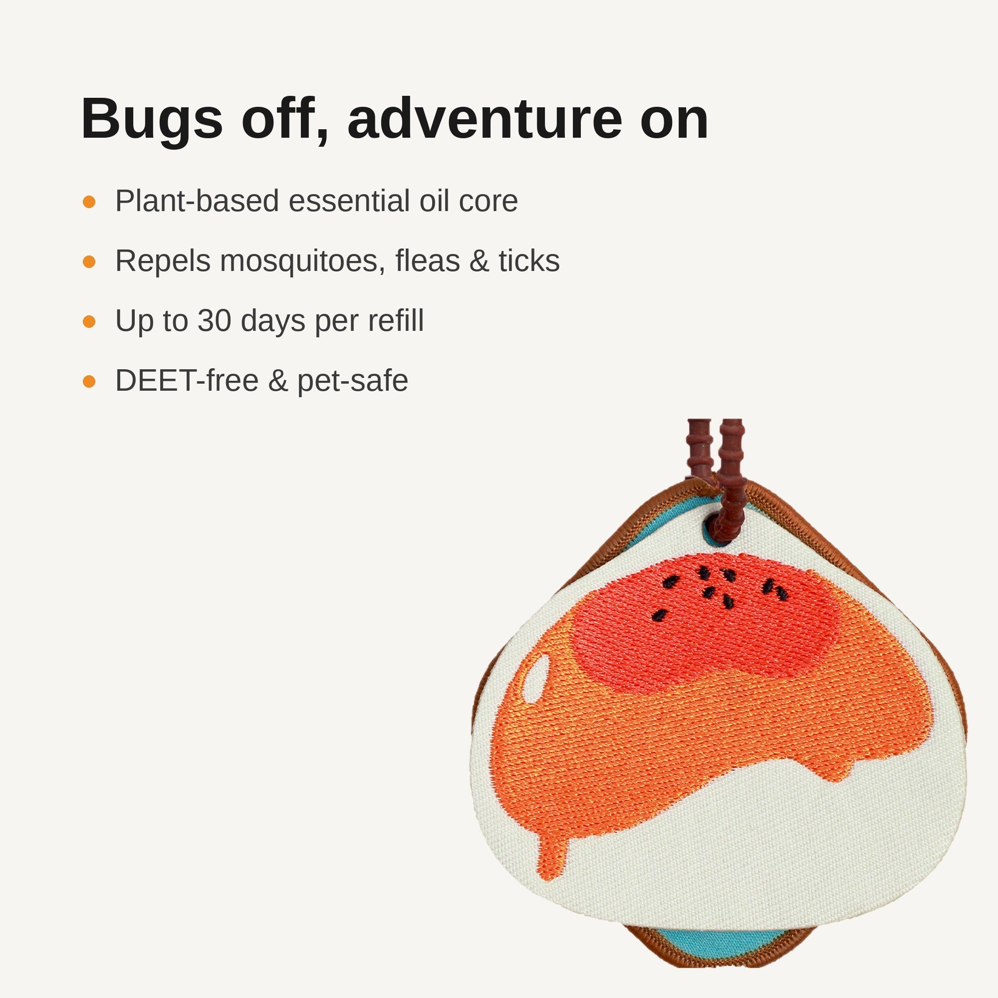 Feature highlights of egg tart bug repellent pet charm