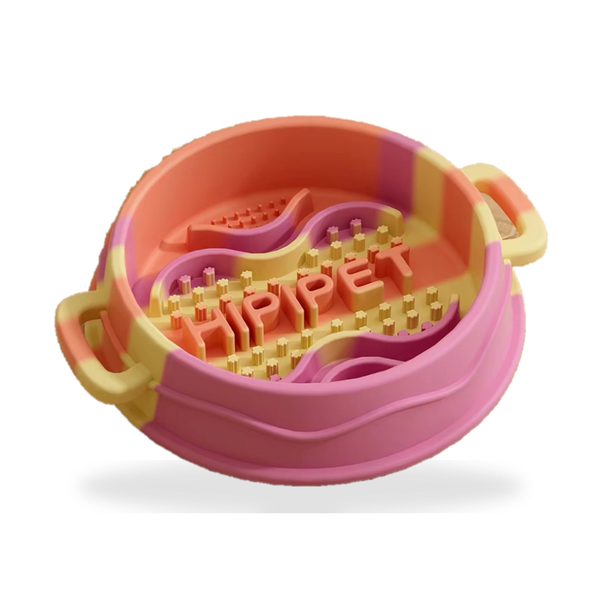 Coral tie-dye slow feeder bowl