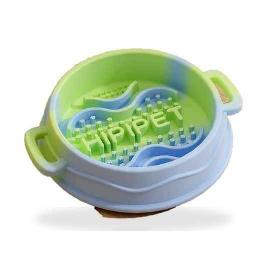 Mint tie-dye slow feeder bowl