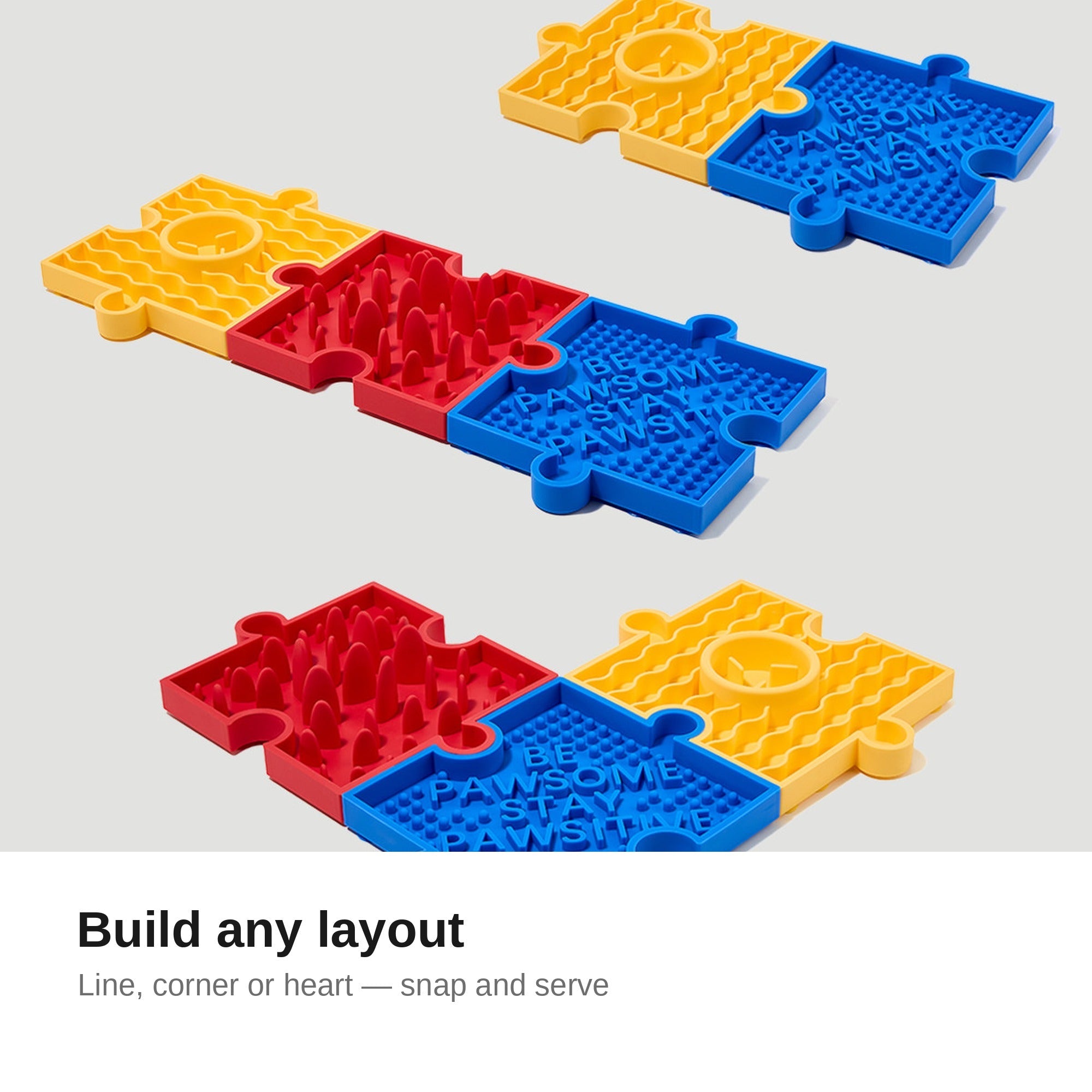 Puzzle mats combined in different layouts