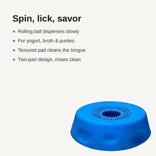 Feature highlights of spin and lick treat bowl