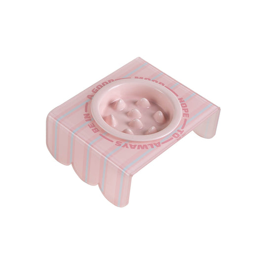 Pastel acrylic elevated pet bowl on white background