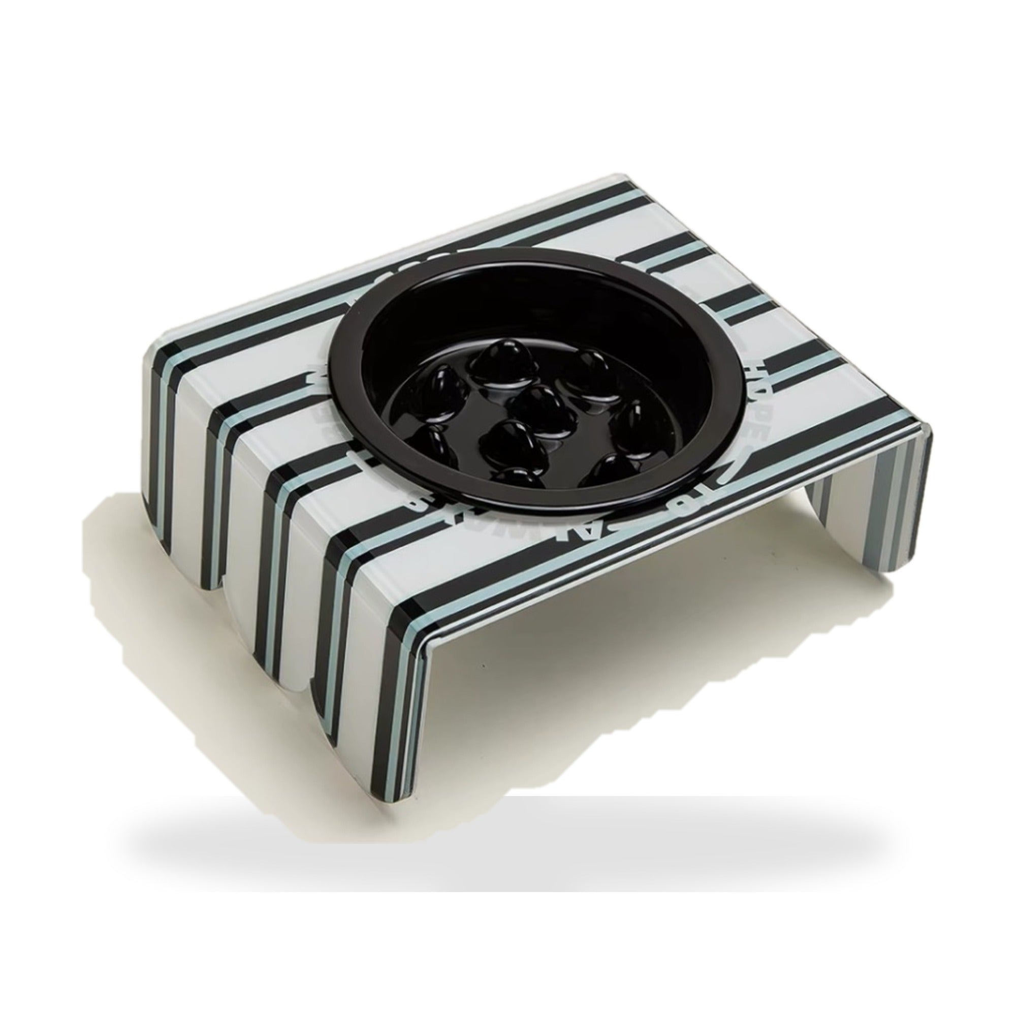 Black acrylic elevated pet bowl