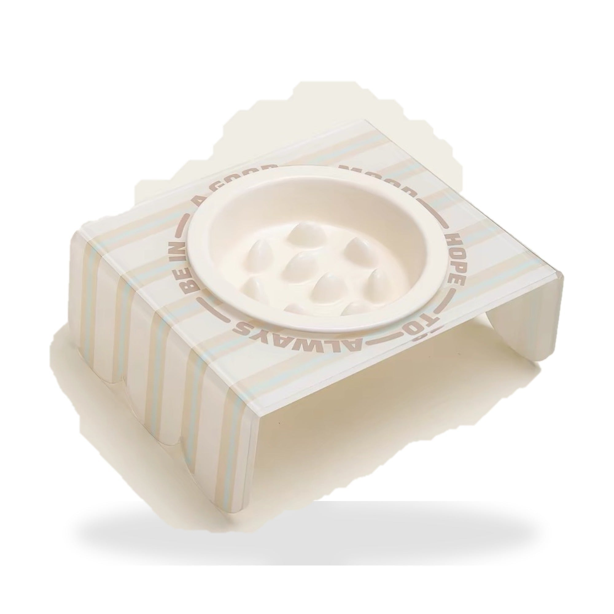 Cream acrylic elevated pet bowl
